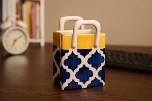 Ceramic Blue Ceramic Cutlery Set Holder - Cutlery Rack Kitchen Cutlery Organiser - 4