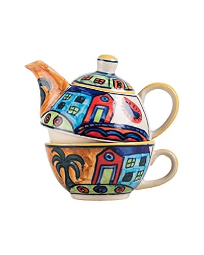 Hometown Hew Ceramic Tea Pot Kettle with Cup Milk hot Water Cup with Handle teapot Set of 1 Coffee chai Kettle 300ml Masala chai Green Tea Ideal serveware for Gifting. - 2