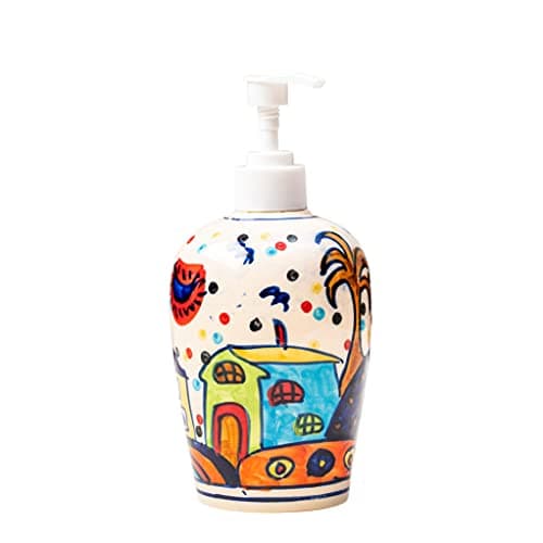 Sunspot Cottage Ceramic Liquid soap Dispenser 500ml Handmade Hand wash Bottle for Bathroom Kitchen Sink wash Basin Shampoo Lotion Dispenser Ideal for Decor Daily use & Gift. - 3