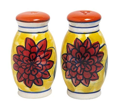 Phoolkari Spice Salt and Pepper Ceramic Salt Shaker dispensers Set of 2(50ml Each) Spice Container & Sprinkler for Dinning Table Kitchen Ideal for Home Daily use and Gifting. - 4