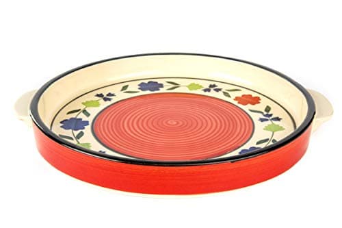Hand Painted Multi Coloured Ceramic Serving Tray/Sizzler Tray Microwave Safe9.5 inch (Set of 1) - 2