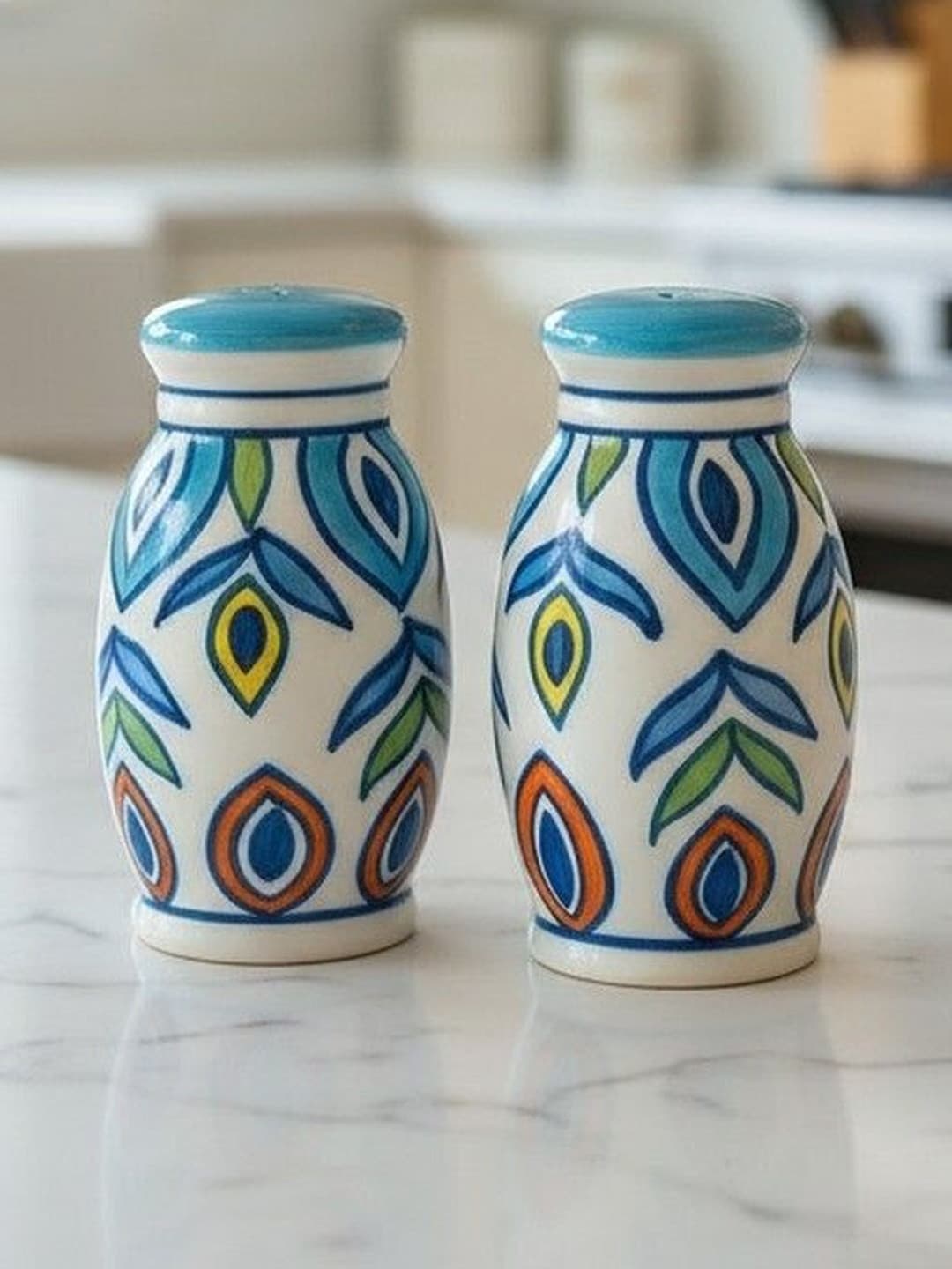 Colorcrest Salt and Pepper Ceramic Salt Shaker dispensers Set of 2(50ml Each) Spice Container & Sprinkler for Dinning Table Kitchen Ideal for Home Daily use and Gifting.