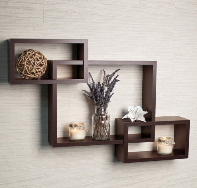 HS HINDUSTANI SAUDAGAR Wood Wall Mount Wall Shelf for Living Room and Home Wall Decor Items (Set of 3, Brown)