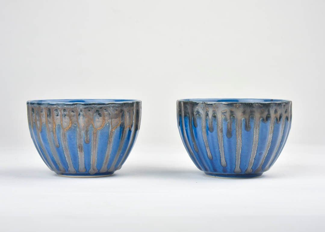 HS HINDUSTANI SAUDAGAR Ceramic Bowl - 275ml, Set of 2, Blue