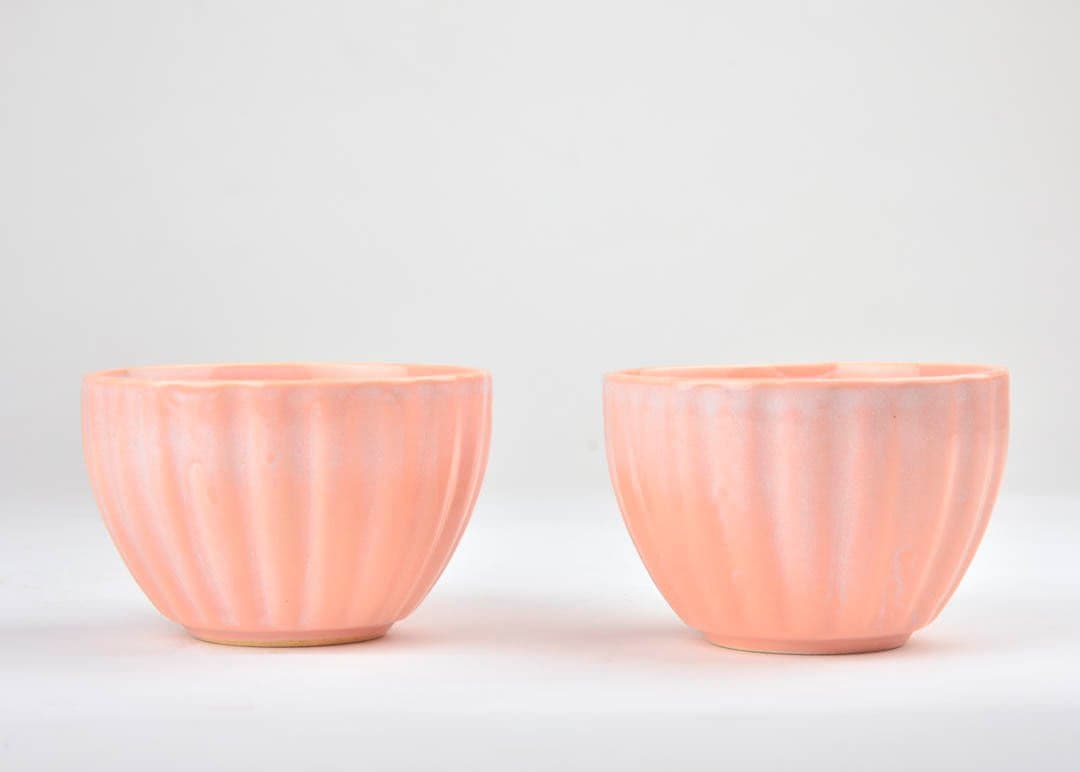 HS HINDUSTANI SAUDAGAR Ceramic Bowl - 275ml, Set of 2, Pink