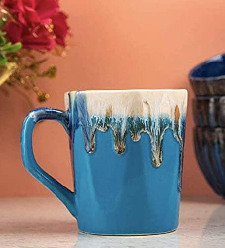 HINDUSTANI SAUDAGAR Mystic Glaze Coffee Mug Set of 1 (400 ML Each) Microwave Safe Coffee Mugs Ceramic Milk Mug Ceramic Tea Mug Set Handmade Cup Best for Gift.