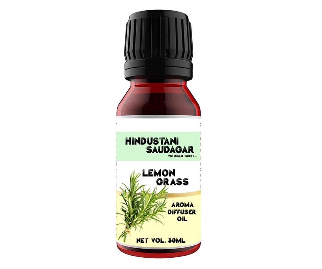 HS Hindustani Saudagar Aroma Vaporizer Oil Blend of Natural Ingredients Jasmine and Lemon Grass with Dropper Glass Bottle 30 ML Each (Pack of 1) (Lemon Grass)