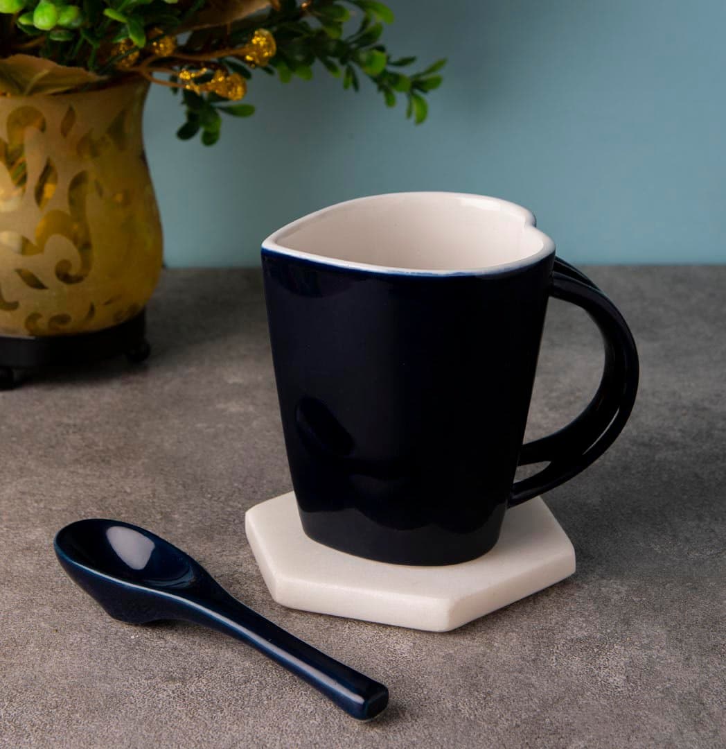 HINDUSTANI SAUDAGAR Blue Royale Coffee Mug Set of 1 (330 ML Each) Microwave Safe Coffee Mug Ceramic Milk Mugs Ceramic Tea Mug Set Handmade Cup Best for Gift.