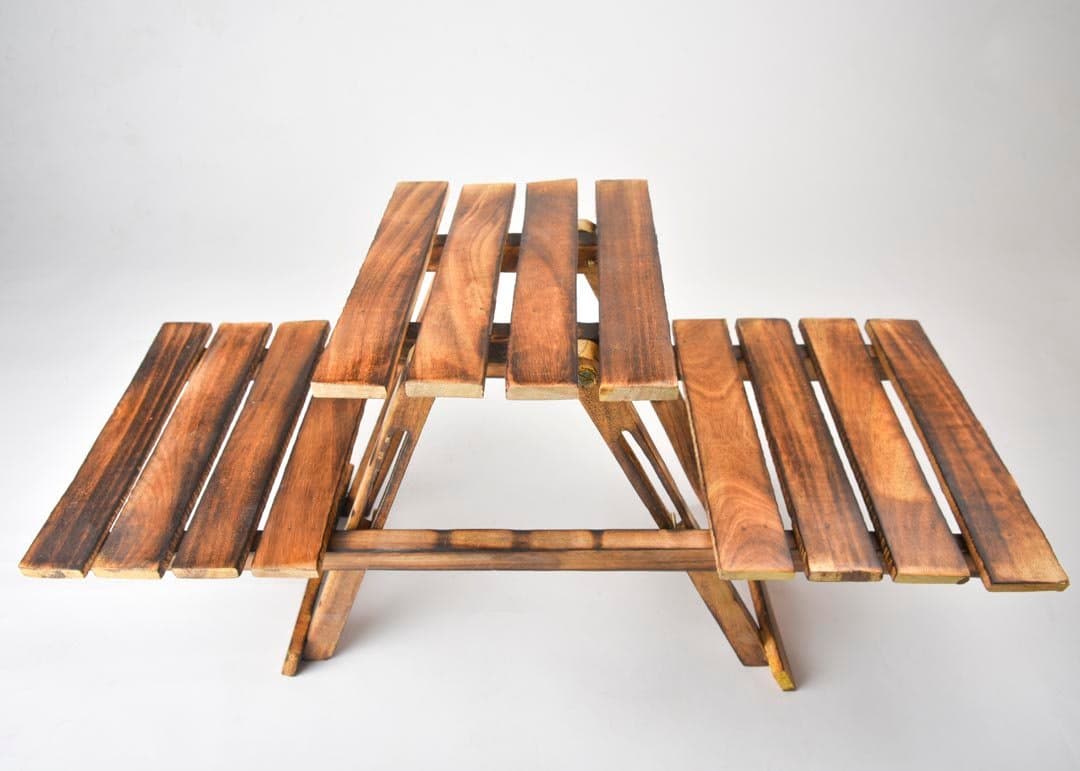 HS HINDUSTANI SAUDAGAR Home & Garden Décor Wooden Foldable Stool Set of 1 ( Length 57 cm X Width 27 cm )